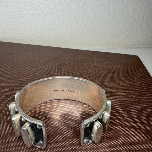 Vintage Taxco Mexico TB-95 .925 Sterling Silver Modernist Panel Cuff 55 grams - Picture 5 of 11